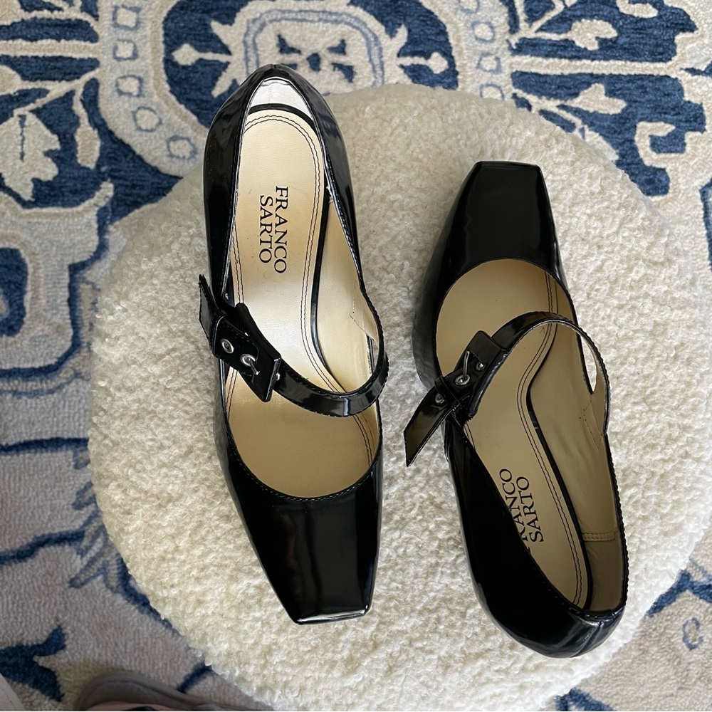 Franco Sarto Black Patent "Tenor" Mary Janes
